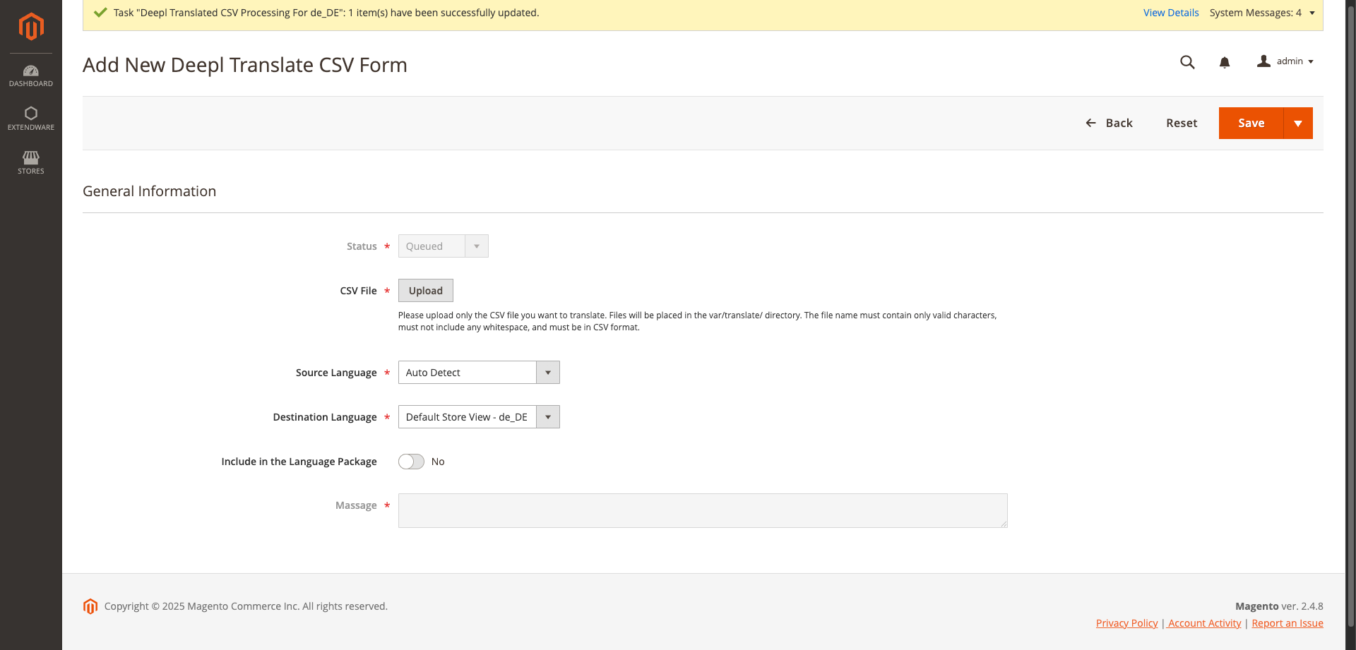 DeepL CSV Translation Manager for Magento 2