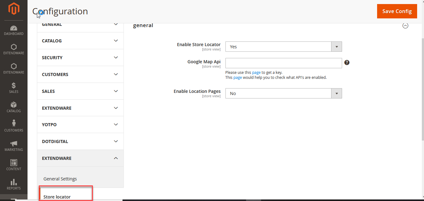 Configuration Page