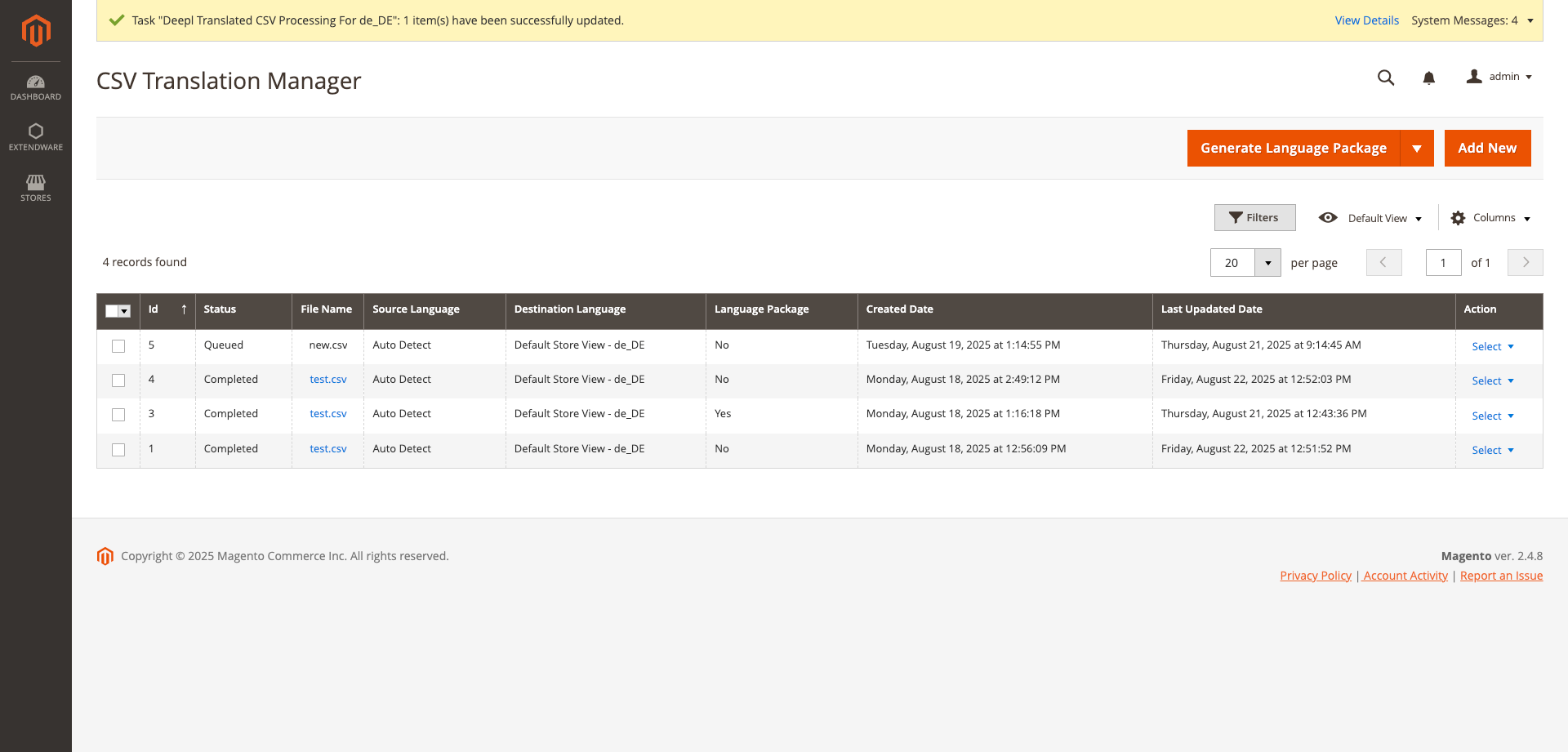 DeepL CSV Translation Manager for Magento 2