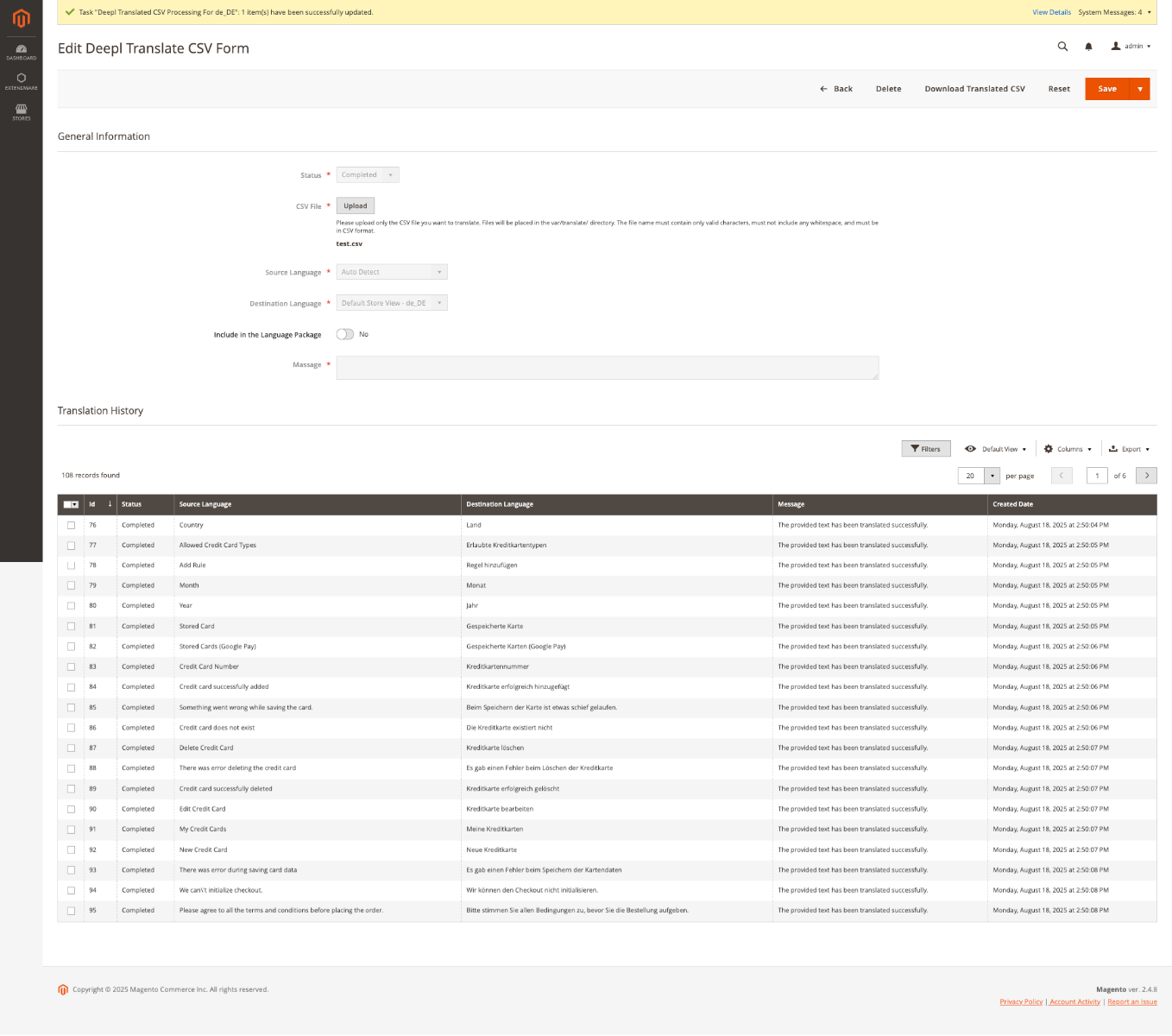 DeepL CSV Translation Manager for Magento 2