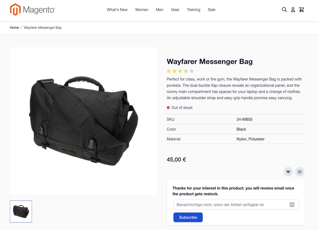 Back-In-Stock Notification Extension Frontend Demo Page