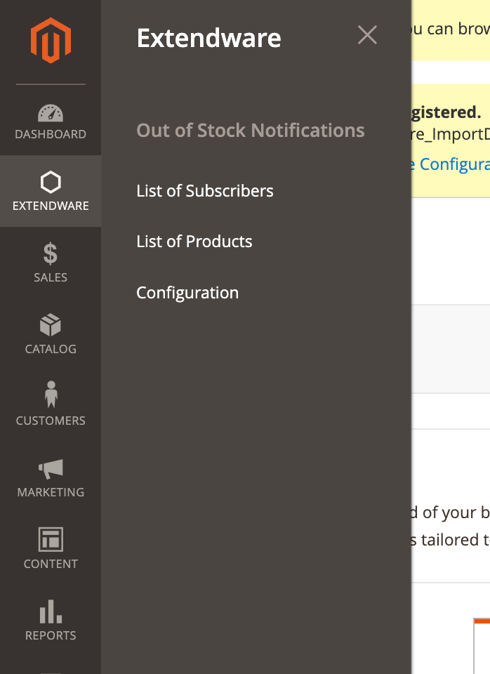 Back-In-Stock Notification Menu