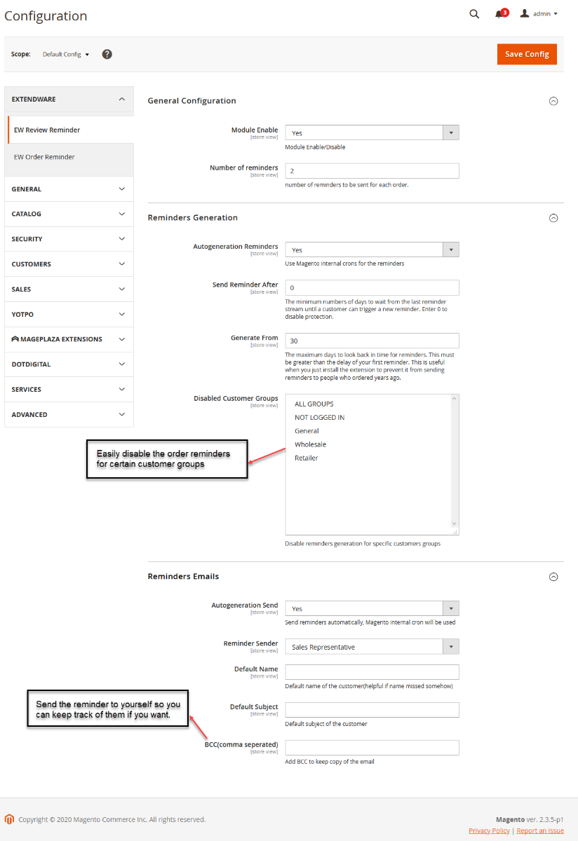 Order Reminder for Magento 2


