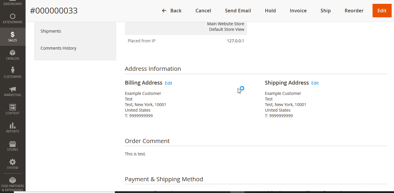 Order Comments for Magento 2