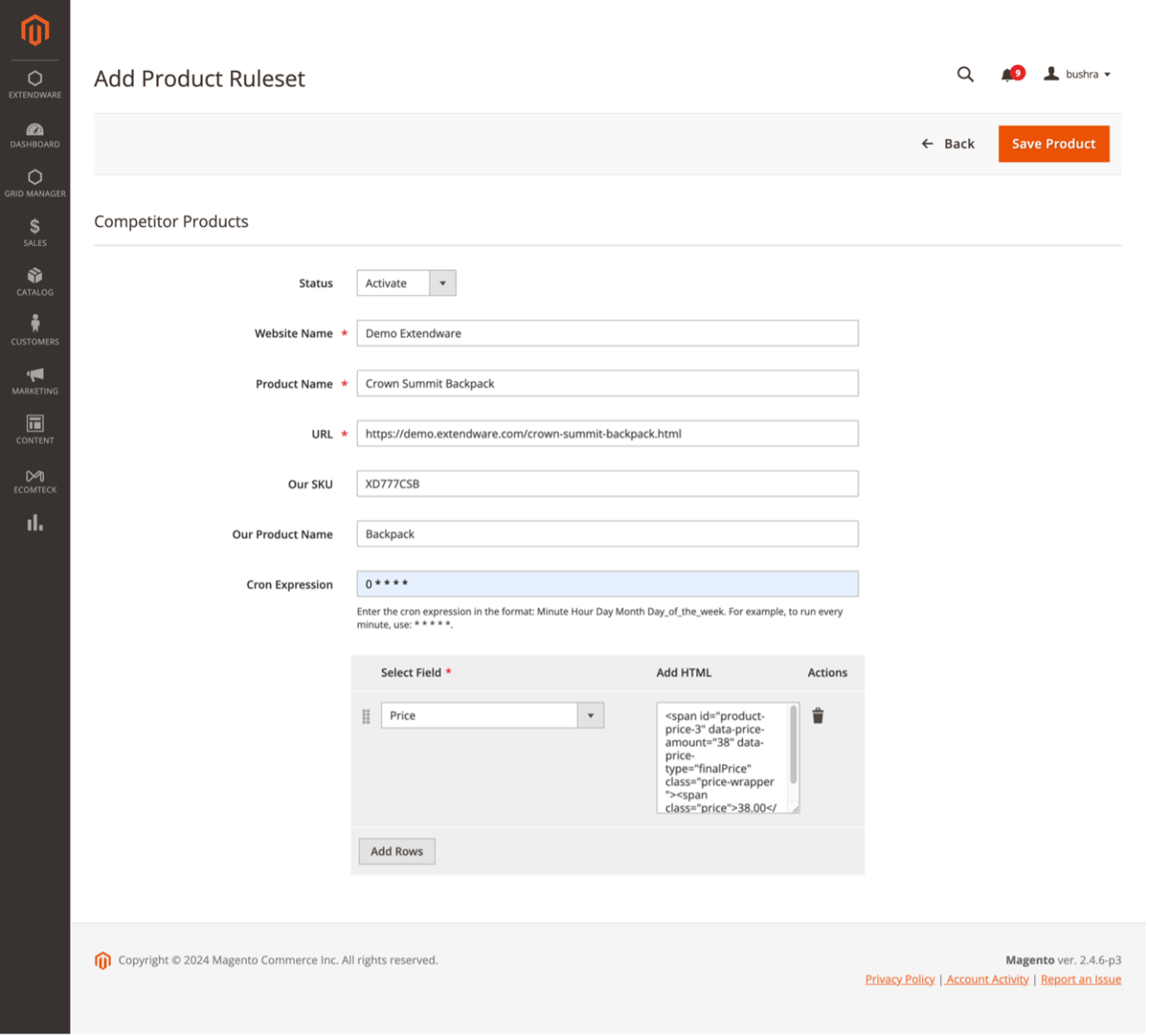 Competitor Product and Price Monitoring for Magento 2