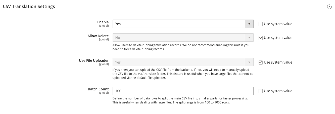 Configuration in your Magento store